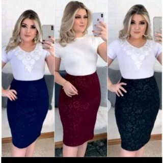 Saia lápis secretaria - Moda cristã executiva evangélica