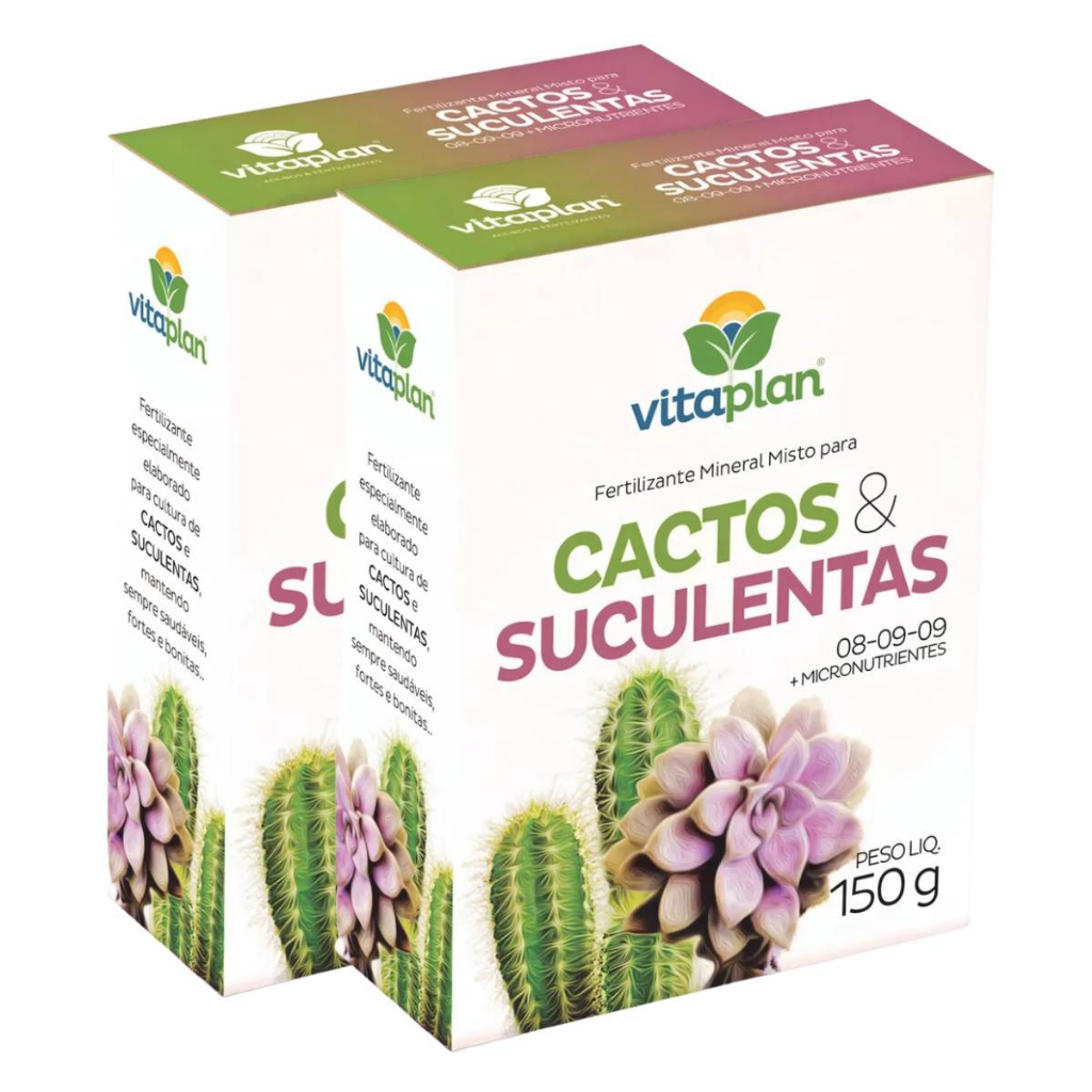 2X Fertilizante Mineral Cactos e Suculentas (150g) VITAPLAN