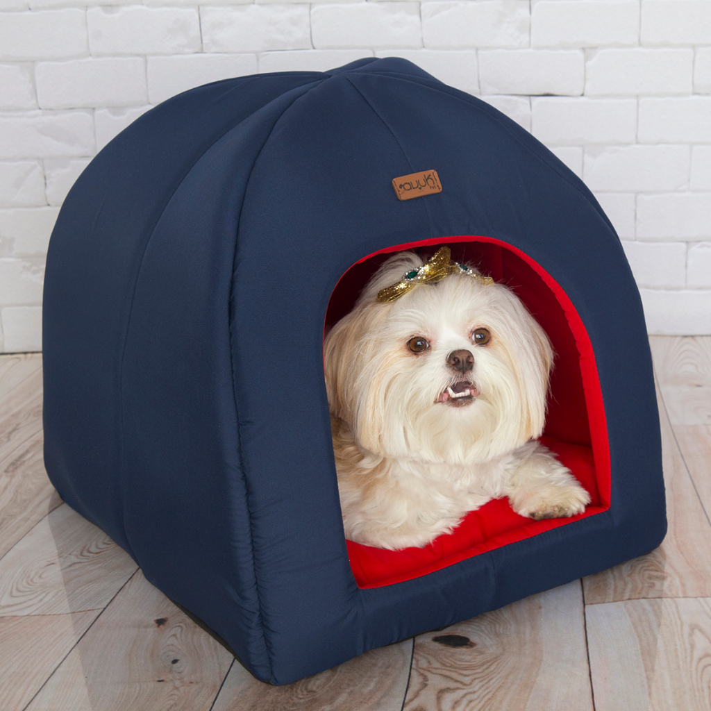 Cabana 2X1 Marinho Com Almofada Avuk Pet Cama Caminha Casinha Casa Cachorro Gato