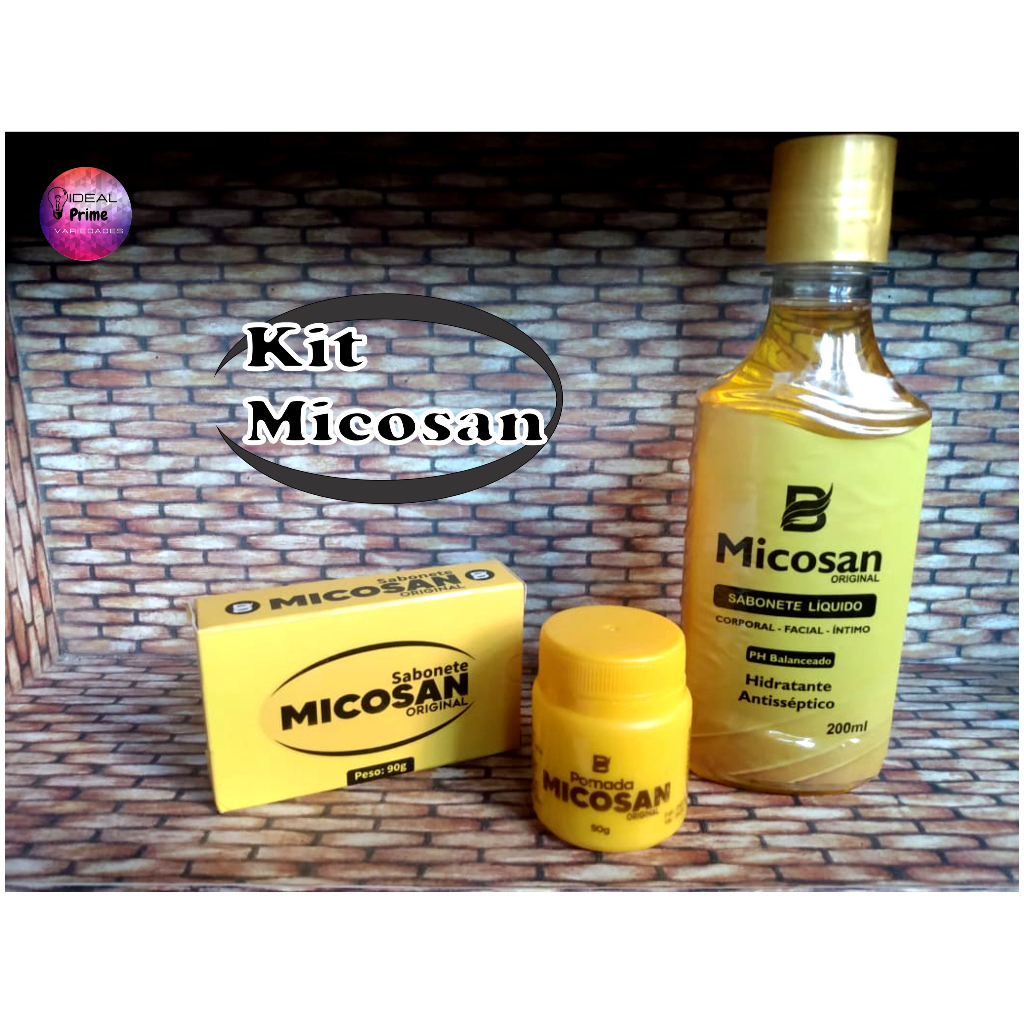 Kit Micosan Pomada+ Sabonete em Barra+ Sabonete Líquido