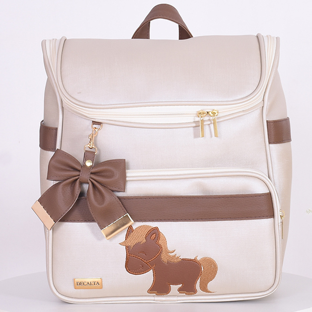 Mochila Infantil Menino Kids Horse Champanhe/Cacau - 01 Peça