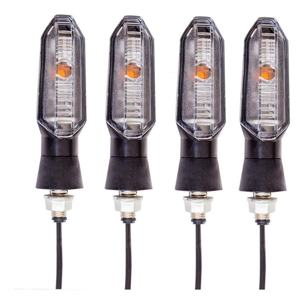Kit c/ 4 Pisca Seta para Moto Universal LED CB 250f Twister Cb 300 Tornado Bros Xre 300 Ybr 125 Honda/Yamaha