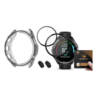 Kit 2 Películas + Capa + 2 Plugs Para Garmin Forerunner 965 Music