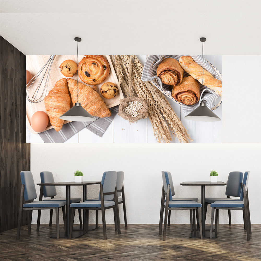 Painel Adesivo Padaria Pães Lanchonete Café da Manhã Mercado Restaurante