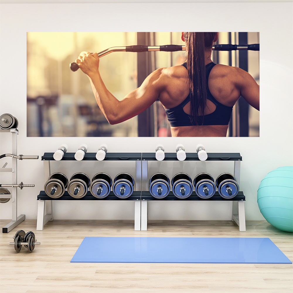 Painel Adesivo Decorativo Academia Fitness Musculação Ginástica Pilates Yoga Saúde