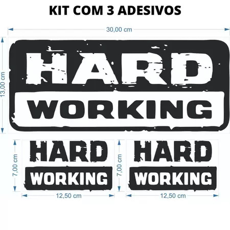 3 Adesivos Hard Working Fiat Strada — imagem 2 de 2