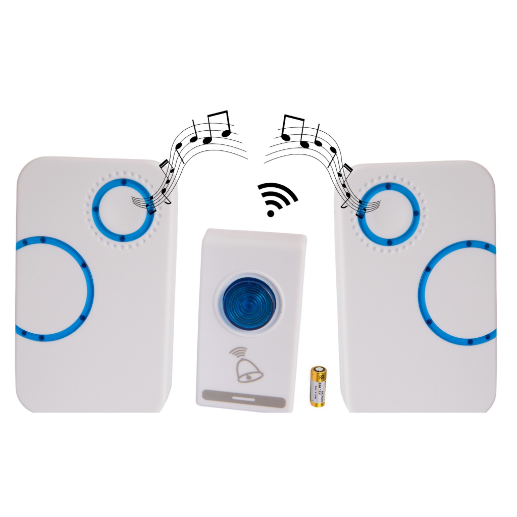 Campainha Residencial Dupla Sem Fio Wireless 32 Toques Bivolt