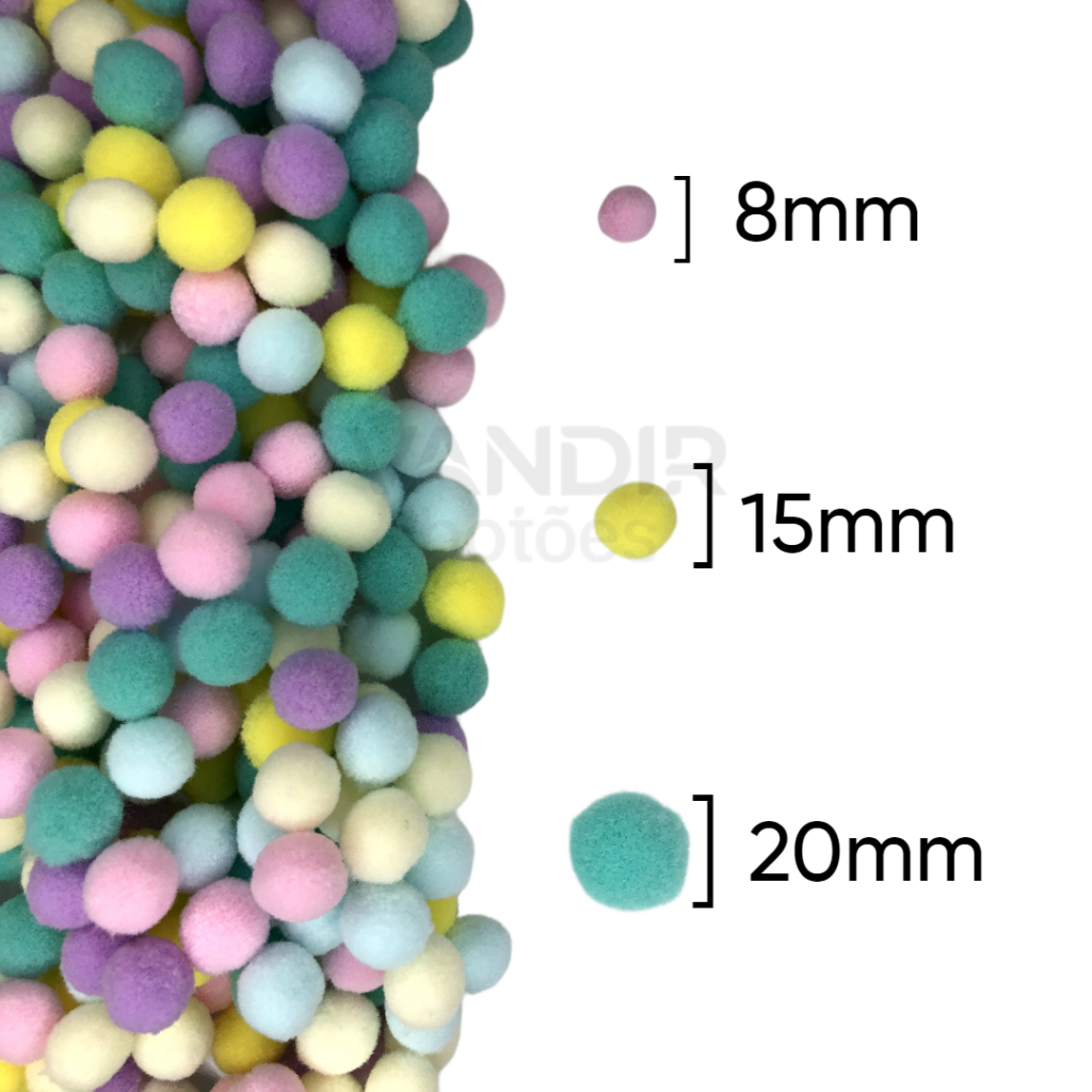 Pompom Solto 20mm - Pacote com 100 Unidades em Oferta na Shopee