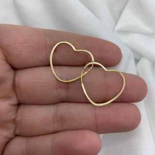 Brinco Ouro 18k 750 Argola Coracao Adulto 1.9cm