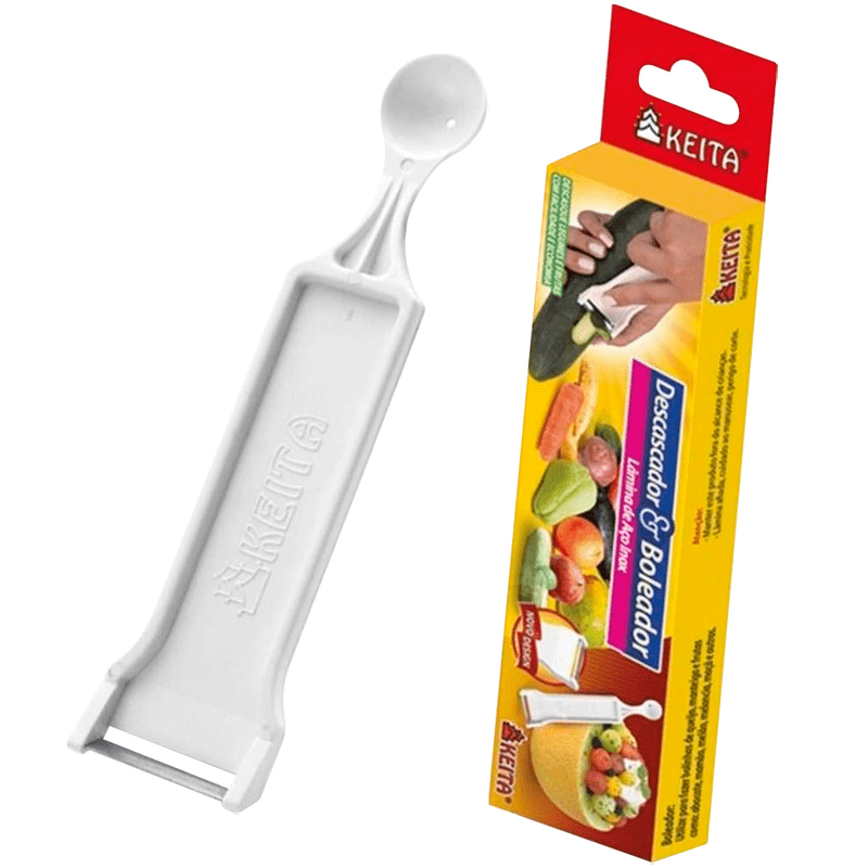 Descascador De Batata e Boleador de Legumes e Frutas Aço Inox 2 Em 1 Keita