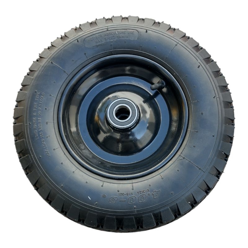 pneu 400/8 carretinha 6 lonas c/ roda rolamento esfera eixo 1 polegada