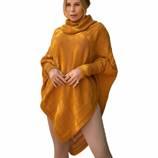 Poncho Kimono Blusa Tricot Feminino Inverno - Grosso Estilo Pala Gaùcha