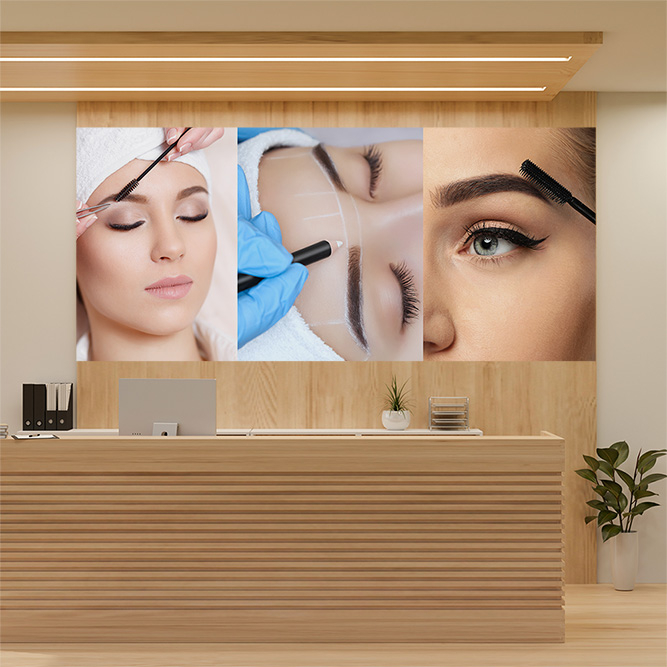 Painel Adesivo Salão de Beleza Designer Design de Sobrancelhas