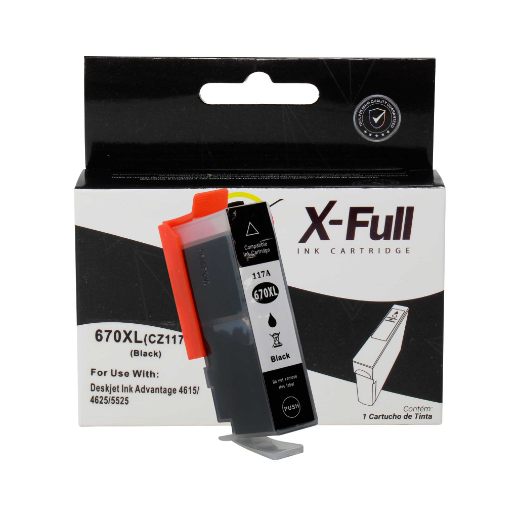 Tinta Bk 670 Cartucho Preto Compativel 670xl Para Impressora HP Advantage 3525 4615 4625 5525 Top em Oferta na Shopee