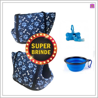 Kit Bolsa para Transporte de Cachorros Gatos Pet Passeio Viagem + Cata Caca + Bebedor Portatil Para Cachorro Gato