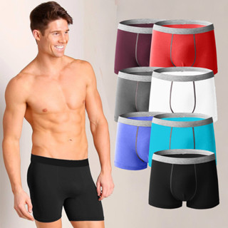 Kit com 7 Cuecas Boxer Masculinas Slim Fitness Cores Sortidas