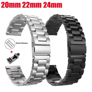 Pulseira Aço Inoxdável Amazfit Gtr 2 3 4 gatilho rápido para relógios 20mm 22mm 24mm