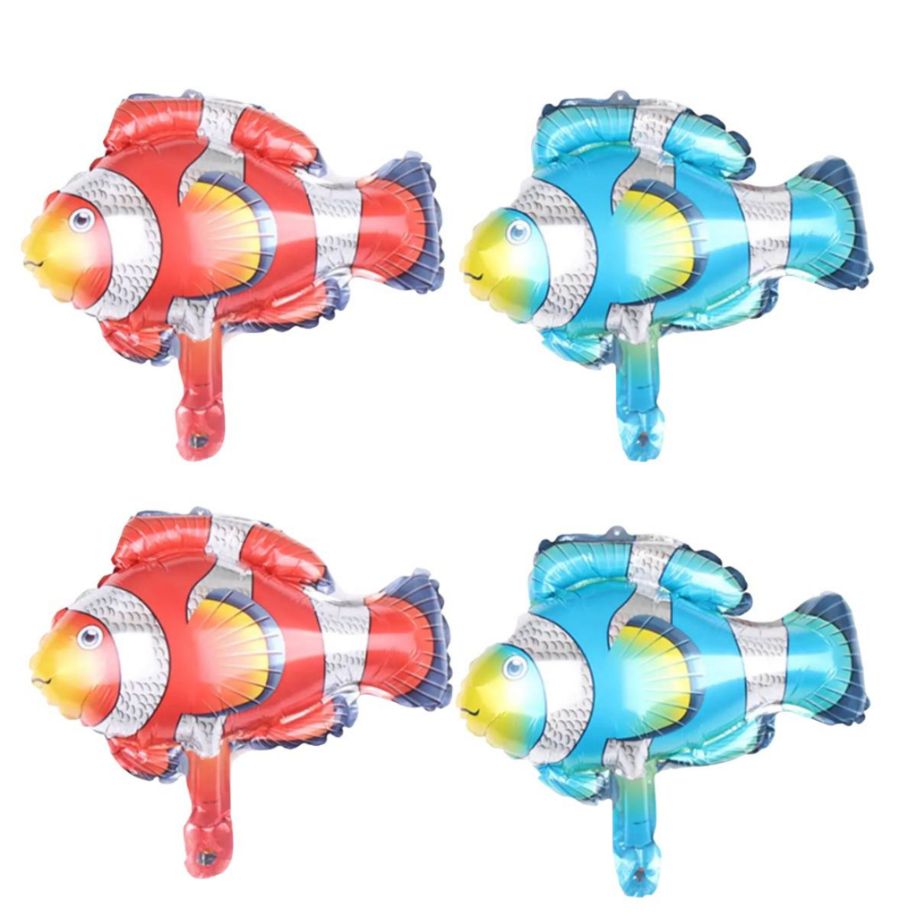 10 Balão Metalizado Peixe Colorido Azul ou Peixe Laranja Fundo do Mar Centro Mesa 36cm em Oferta na Shopee