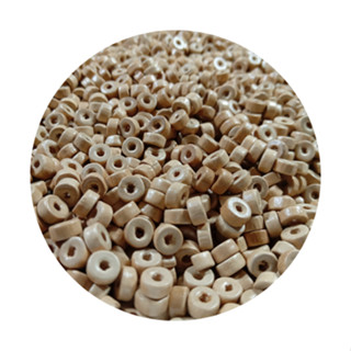 200 peças de miçanga entremeio de madeira 6mm cor bege claro ideal para pulseiras, colares e bijuterias.