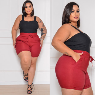 SHORTS PLUS SIZE ELÁSTICO JOGGER 44 ao 52 LOOK VERÃO