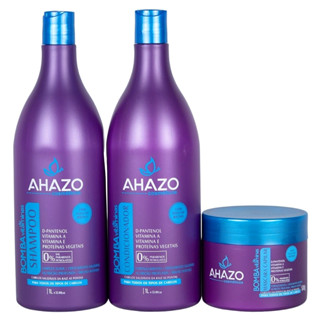 Kit de Tratamento Shampoo Condicionador e Máscara Bomb de vitaminas 500gr Ahazo