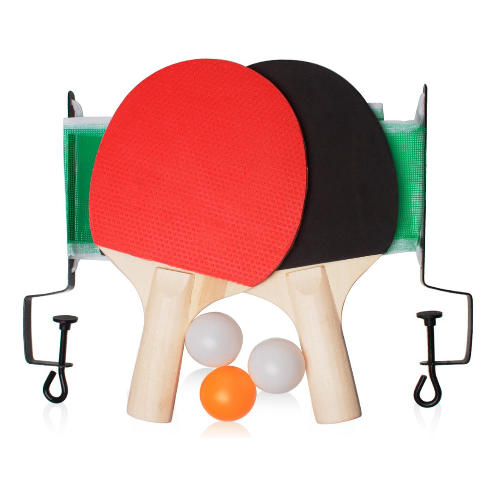 Kit Ping Pong Tênis De Mesa - 2 Raquetes + 3 Bolas + 1 Rede