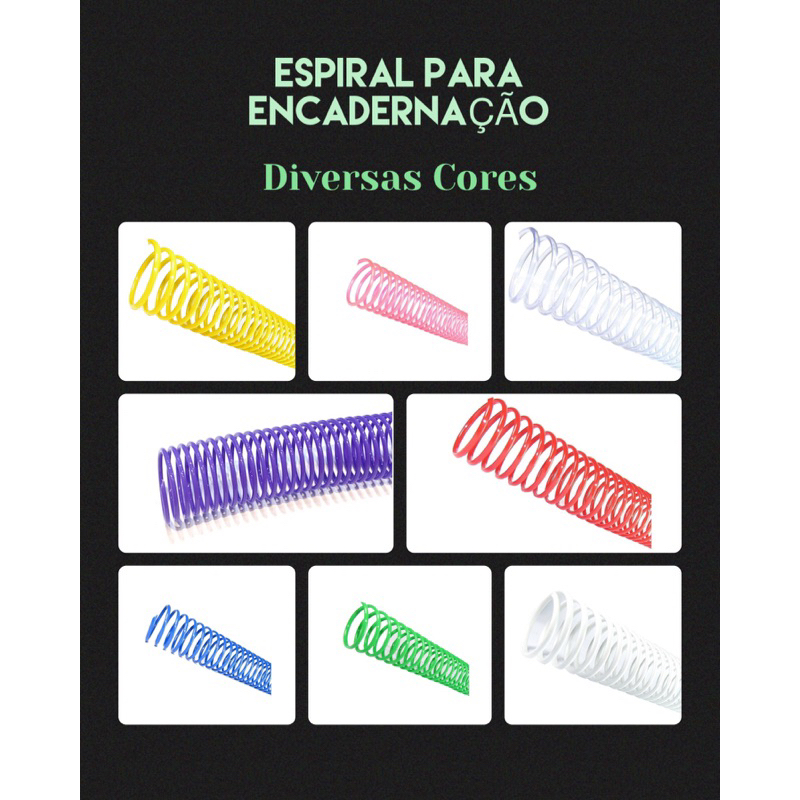 ESPIRAL DE PLÁSTICO PARA ENCADERNAÇÃO KIT 5 UNIDADES em Oferta na Shopee