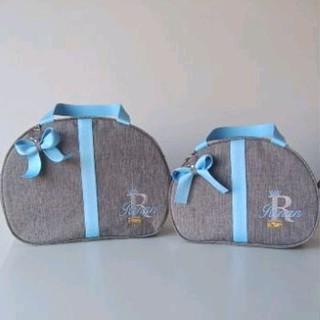 kit bolsa maternidade luxo 2 peças personalizadas