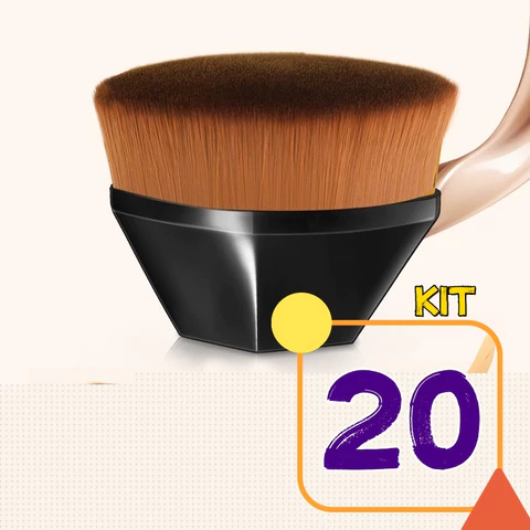 20 Pincel De Maquilhagem De Base Plana Mágica Corretivo Feminino Maquiagem Promoção