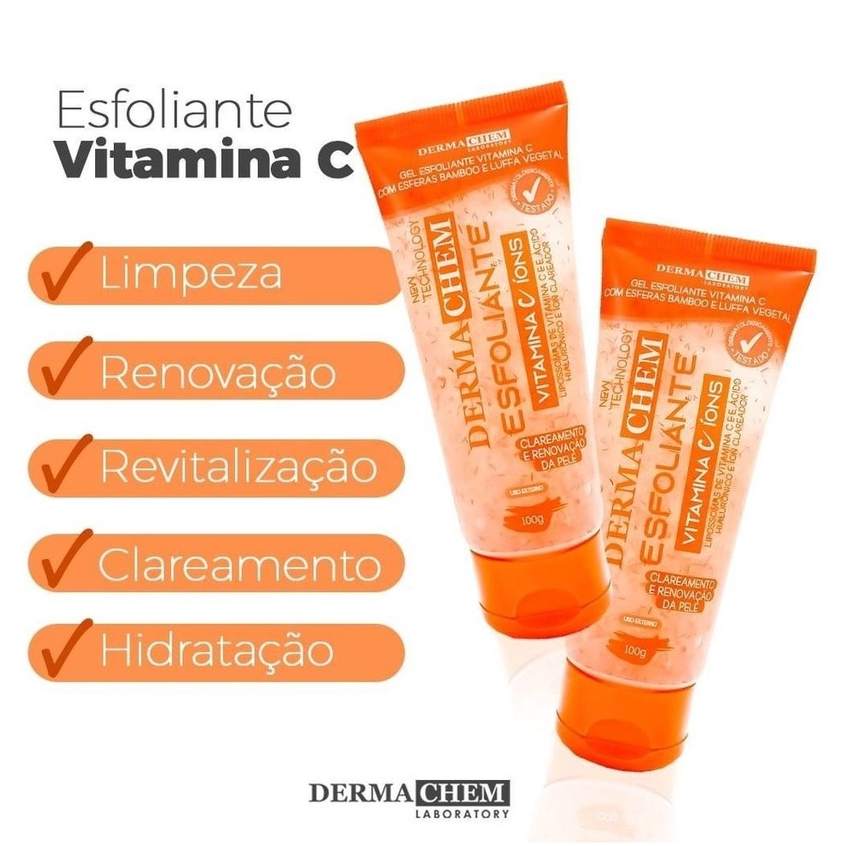 Gel Esfoliante Com Ions Ácido Hialuronico Vitamina C Dermachem