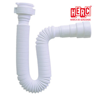 Sifao tubo Sanfonado ajustavel pia lavatorio tanque agua quente e fria universal branco