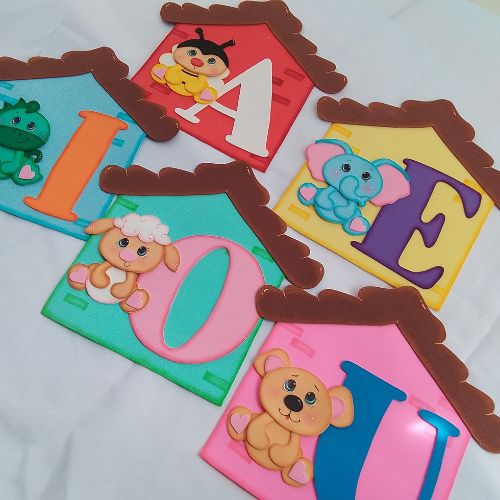 CASINHA DAS VOGAIS - 5 Peças CORES SORTIDAS em Oferta na Shopee