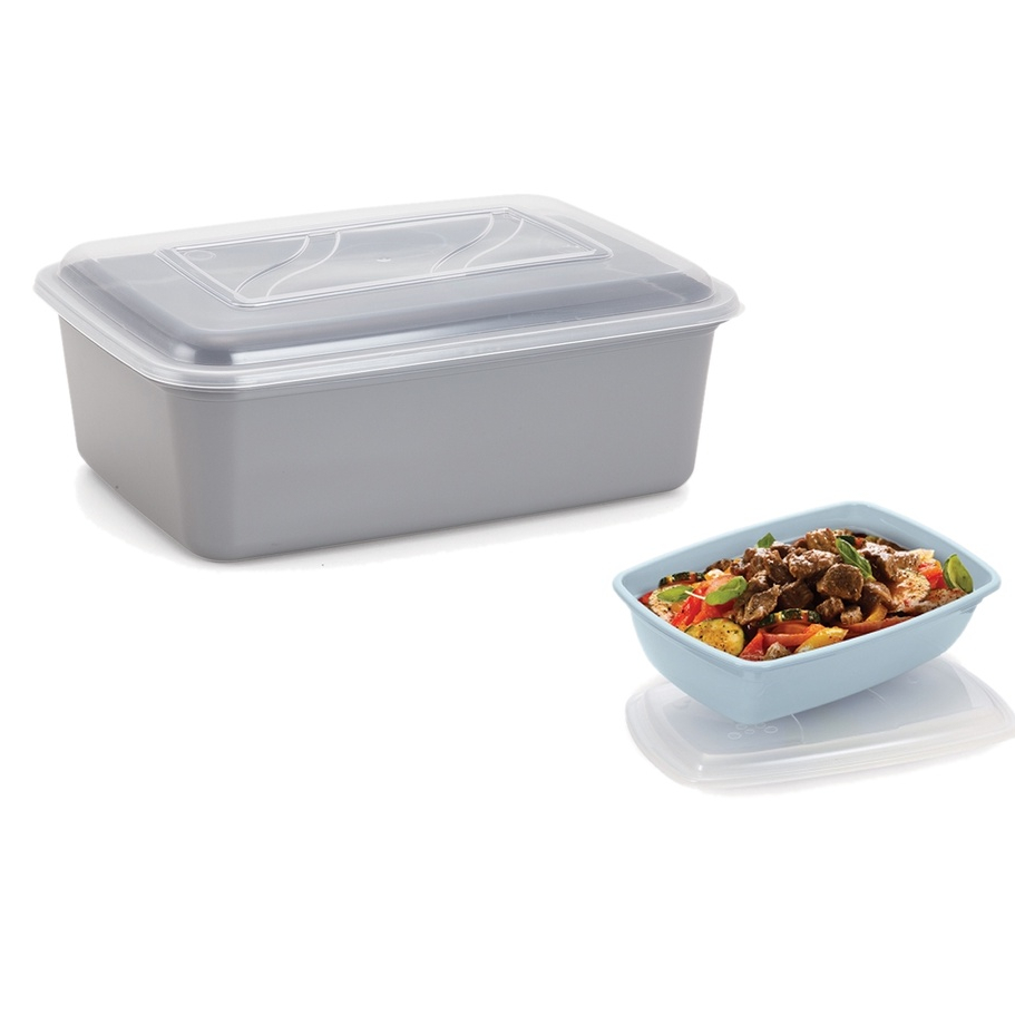 Pote Vasilha Branco - Container Versatil Retangular Plastico com Tampa Transparente 3,0 Lts - PANAMI
