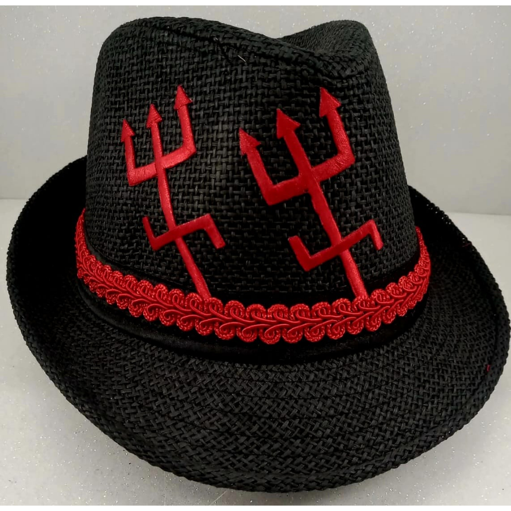 Chapéu com Tridentes Exu Tranca Encruzas Exu Marabo Exu Sete Montanhas Exu Pedra Preta Exu Sete Cachoeiras Exu Vira Mundo A PRONTA ENTREGA