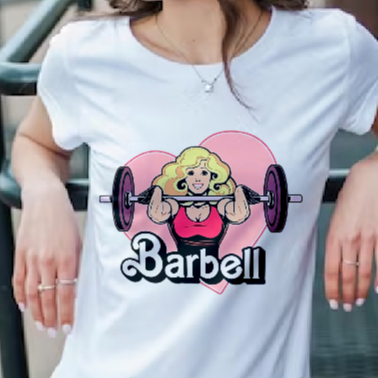 Camiseta Academia Barbie Bodybuilding Feminina Masculina Basica "Treino Fofo" Ideal Para Treino e Academia! Blusa Unissex, Camisa Malha Fria Modelo Barbie dry fit Liza Raglan