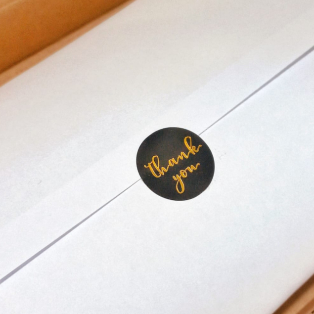 25un Mini adesivo etiqueta "Thank You" hot stamping, agradecimento ao cliente, embalagens, mimo