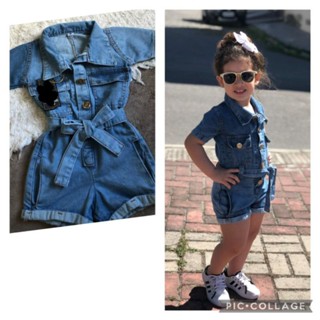 Macaquinho jeans infantil e juvenil em várias cores