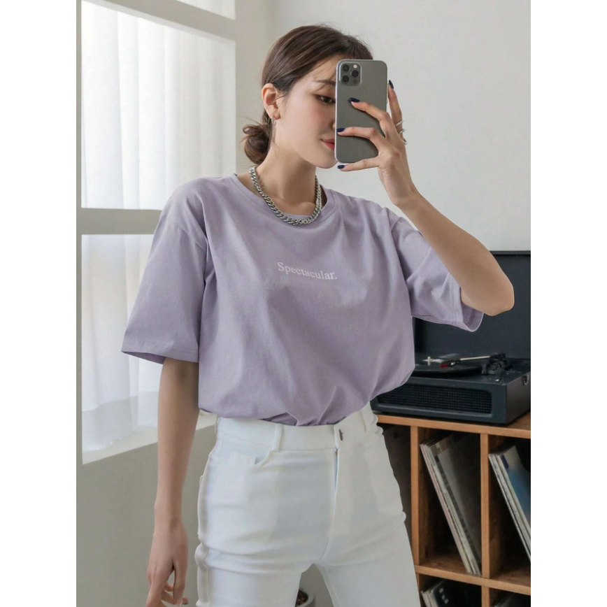 Camiseta Oversized Estampado Frente Minimalista T-shirt Casual Oversized