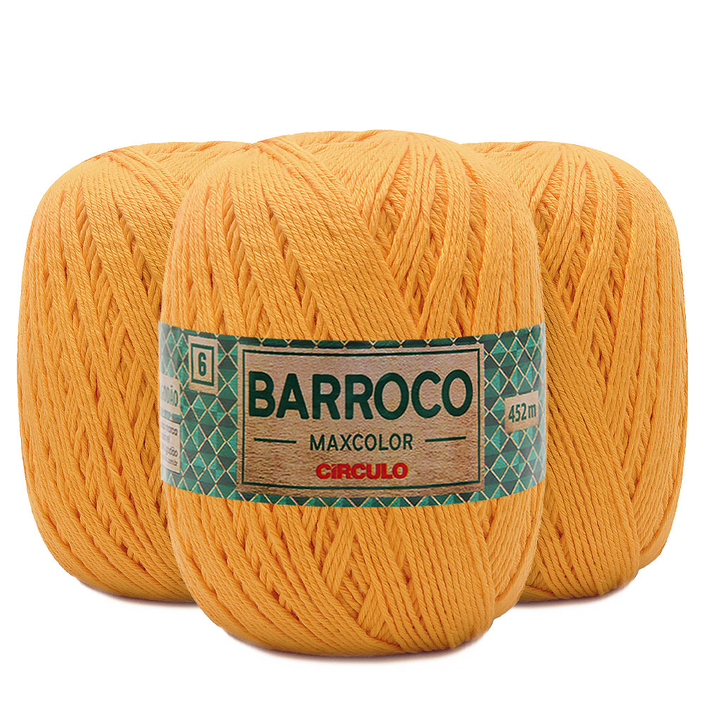 Detalhes do Barbante Barroco Maxcolor Nº 6 400g 452mts kit com 3 unidades