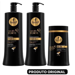 Shampoo, Condicionador 1L e Máscara Hidratação e Fortalecimento CF - Haskell