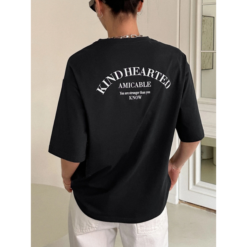 Camiseta Kind Hearted Amicable Bom Coracao Oversized Top