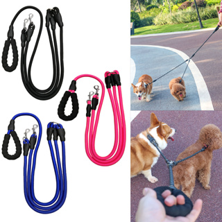 Coleira Guia de Corda Dupla 2 em 1 Resistente para Passeio Cão Grande Médio Pequeno Porte Cachorro LR-0183 em Oferta na Shopee