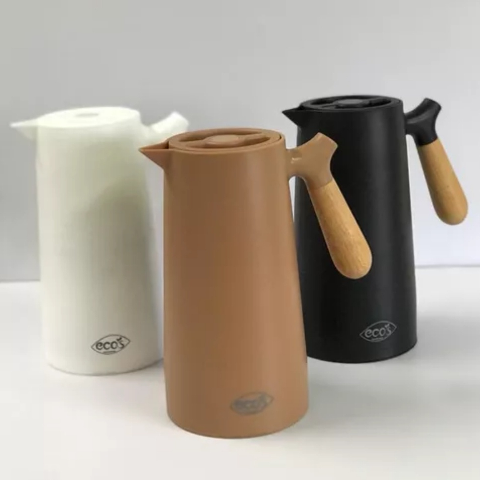 Garrafa Térmica Moderna Cabo Madeira Antivazamento Gelado Quente 1 litro em Oferta na Shopee