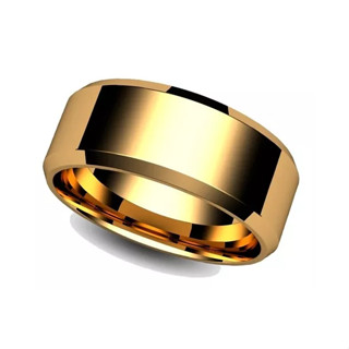 1 Aliança Chanfrada 8mm Banhada Ouro 18k W2