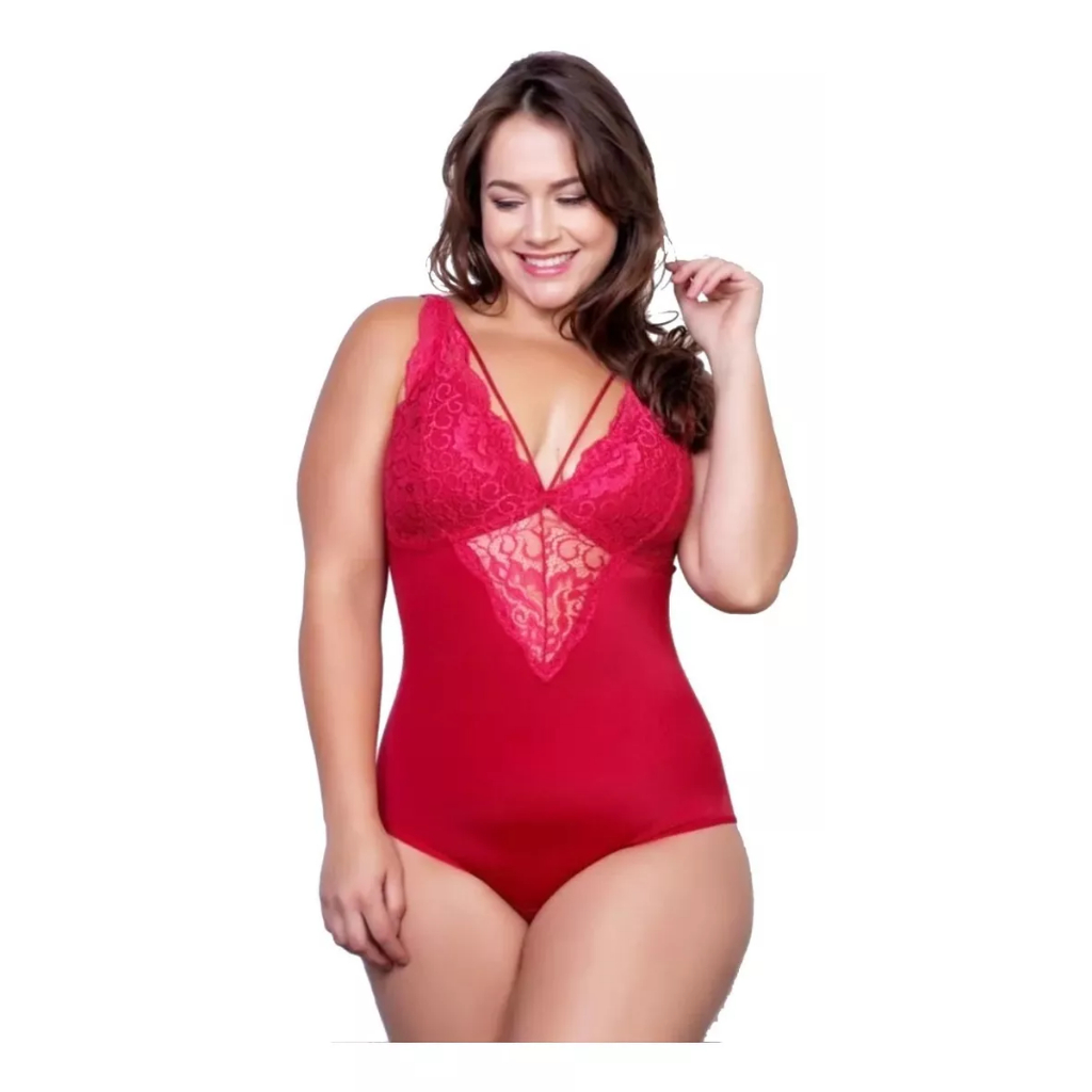 Blusa Body Redutor Plus Size Renda Body Feminino Modelador aperta barriga