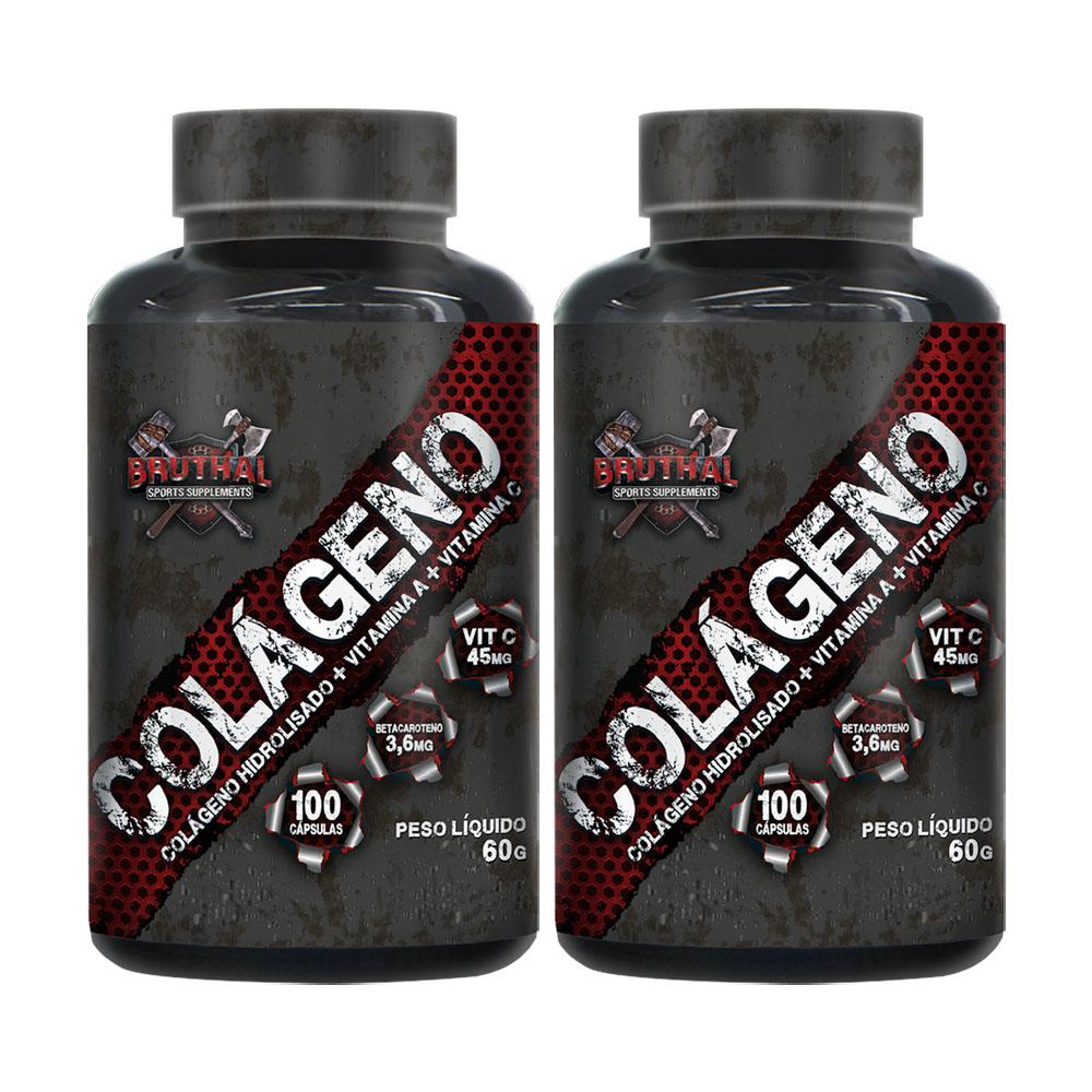 2x Colágeno hidrolisado - 100 cápsulas - Bruthal Sports Supplements - Health