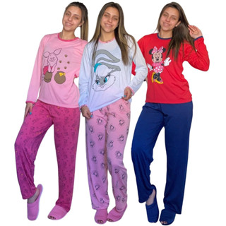 Pijama Feminino Personagem / Pijama de Inverno / Pijama Longo