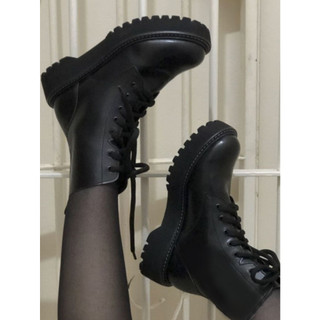 Coturno Feminino Preto Tratorado Tendencia Das Blogueiras Inverno Bota Feminina .