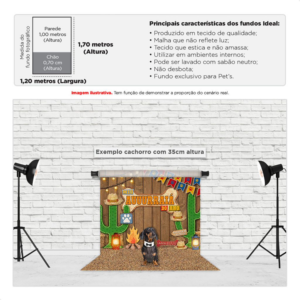 Fundo Fotográfico Pet Festa Junina Arraiá Em Tecido 1,20x1,70m - PET-112