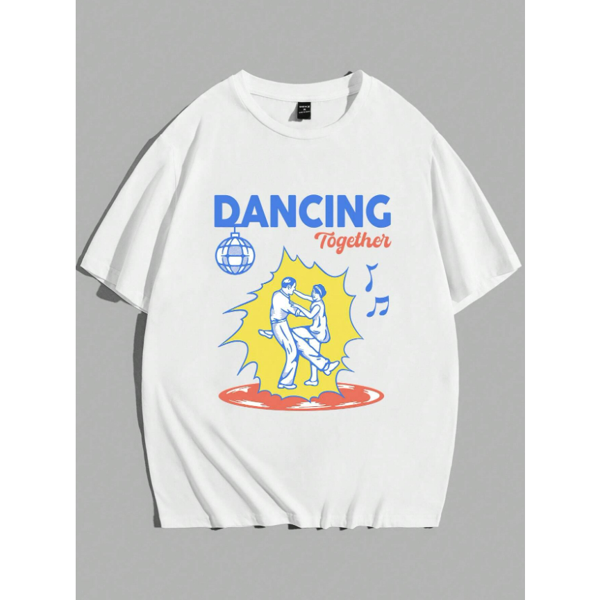 Camiseta Dancing Together Casal Musica Balada Rock Oversized Top